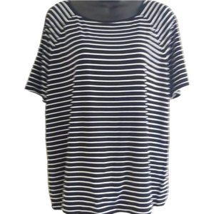 ANNE KLEIN | Women's Striped Top Black White Size Small